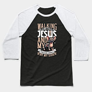 Jesus and dog - Peruvian Hairless Dog Baseball T-Shirt